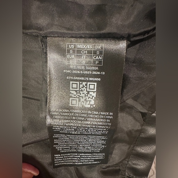 🆕 Guess Women's Faux-Fur Trim Faux- Leather Asymmetric Belted Jacket Small - Picture 6 of 8